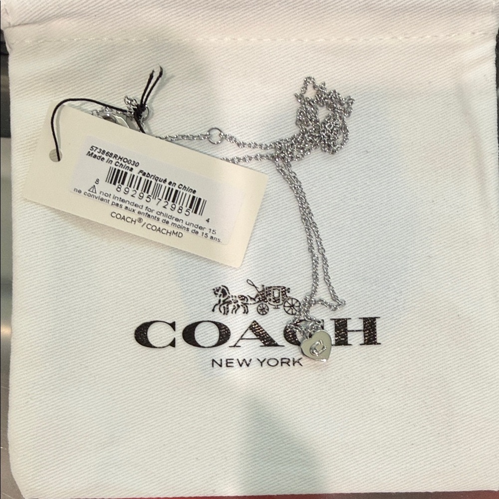 Coach Silver Pendant Necklace